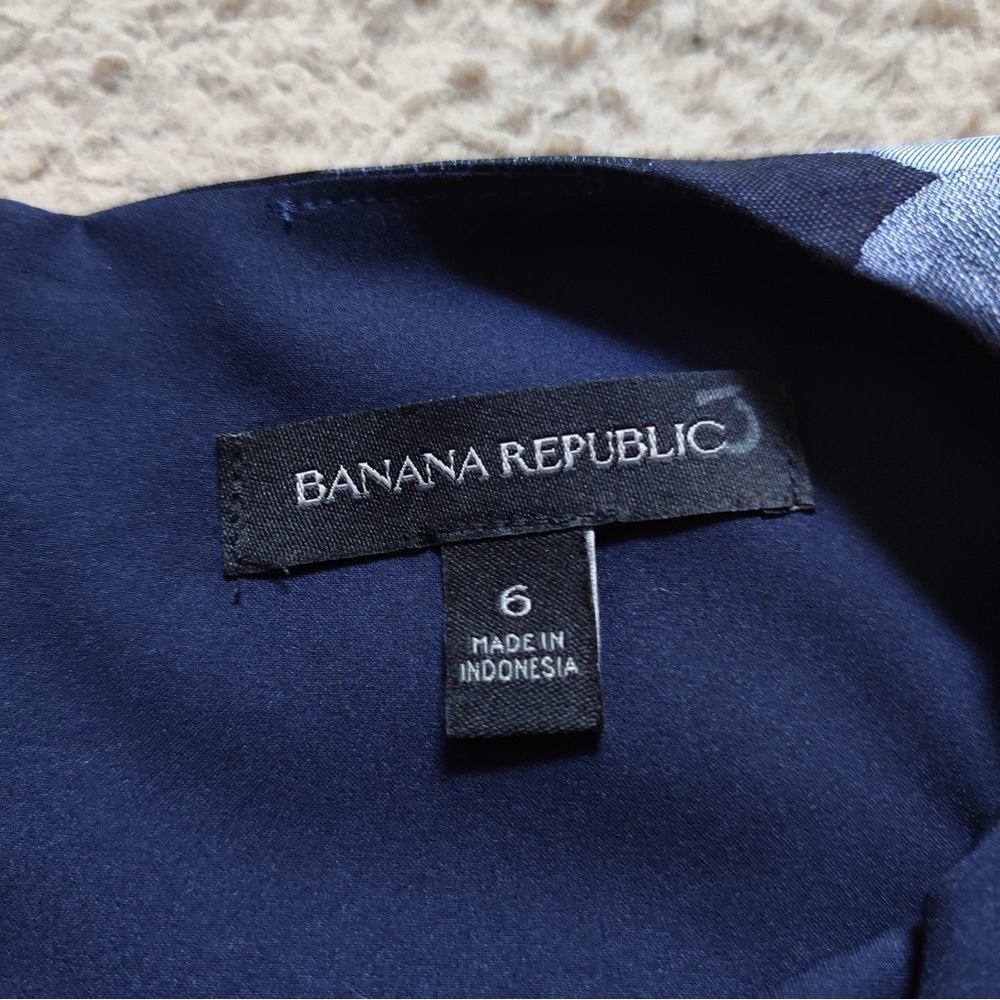 Banana Republic Navy Blue Sheath Mini Dress Jacquard Floral - Picture 3 of 5